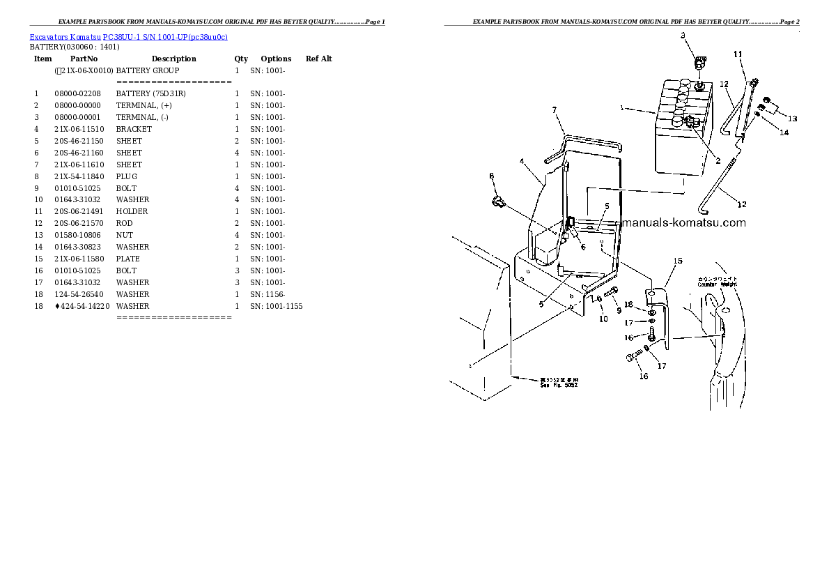 Protected: PC38UU-1 S/N 1001-UP Partsbook