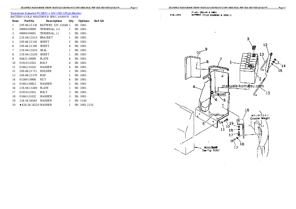 Protected: PC38UU-1 S/N 1001-UP Partsbook