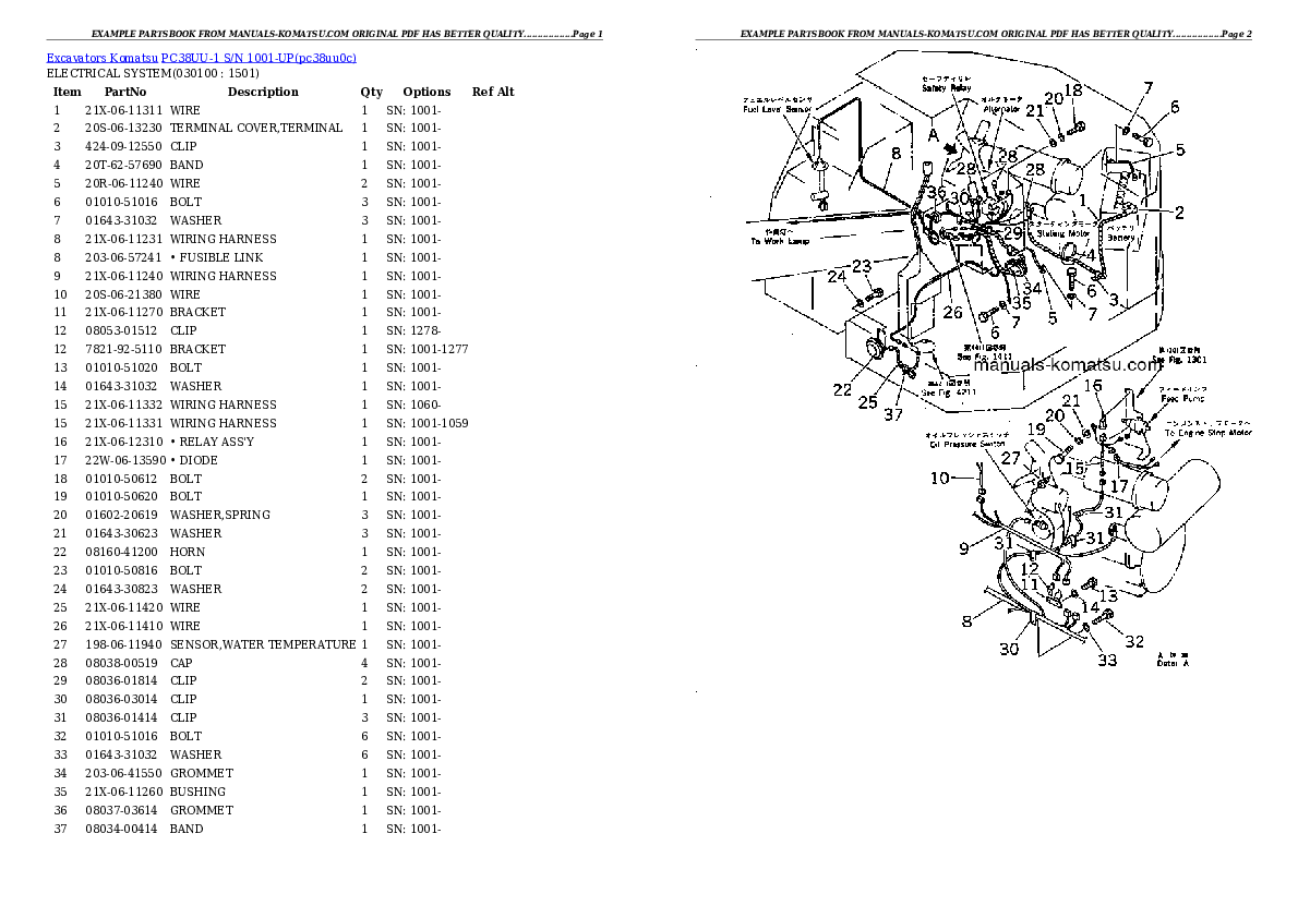 Protected: PC38UU-1 S/N 1001-UP Partsbook