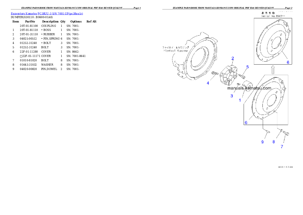 Protected: PC38UU-3 S/N 7001-UP Partsbook