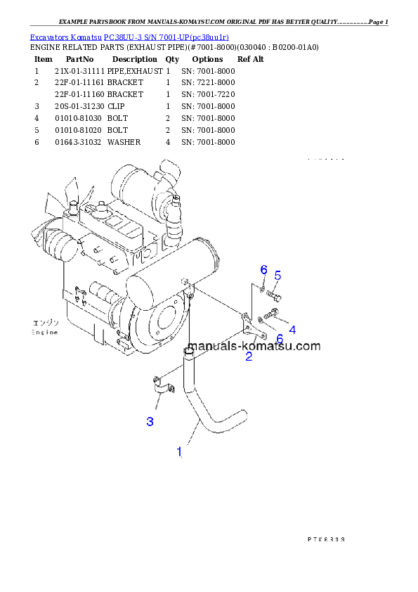 Protected: PC38UU-3 S/N 7001-UP Partsbook
