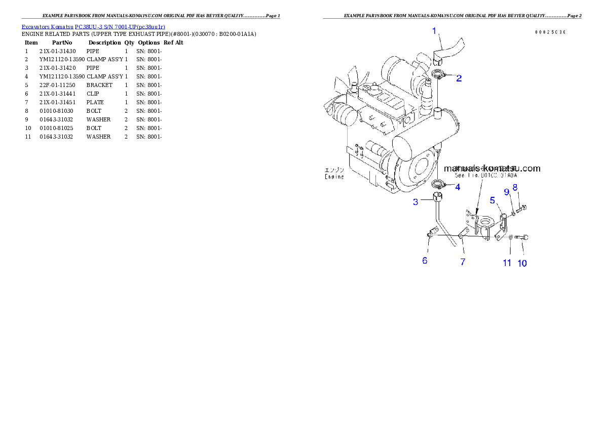 Protected: PC38UU-3 S/N 7001-UP Partsbook