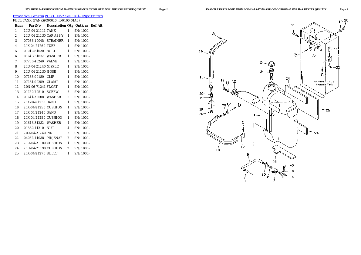 Protected: PC38UUM-2 S/N 1001-UP Partsbook