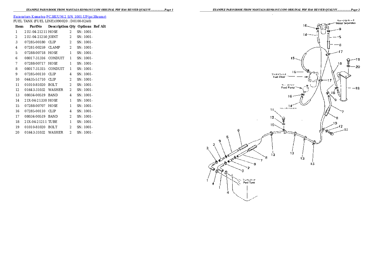 Protected: PC38UUM-2 S/N 1001-UP Partsbook
