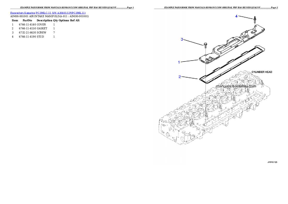 Protected: PC390LC-11 S/N A30401-UP Partsbook
