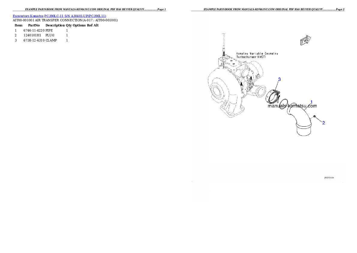 Protected: PC390LC-11 S/N A30401-UP Partsbook