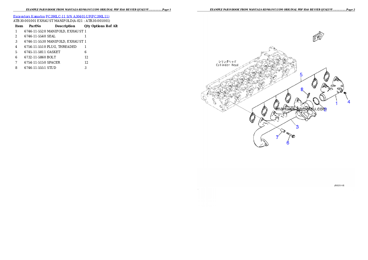Protected: PC390LC-11 S/N A30401-UP Partsbook