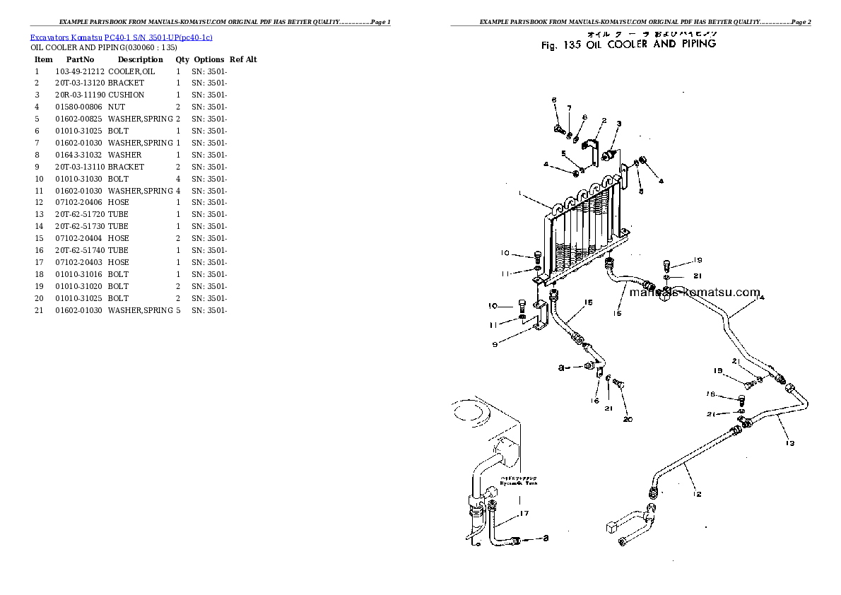 Protected: PC40-1 S/N 3501-UP Partsbook
