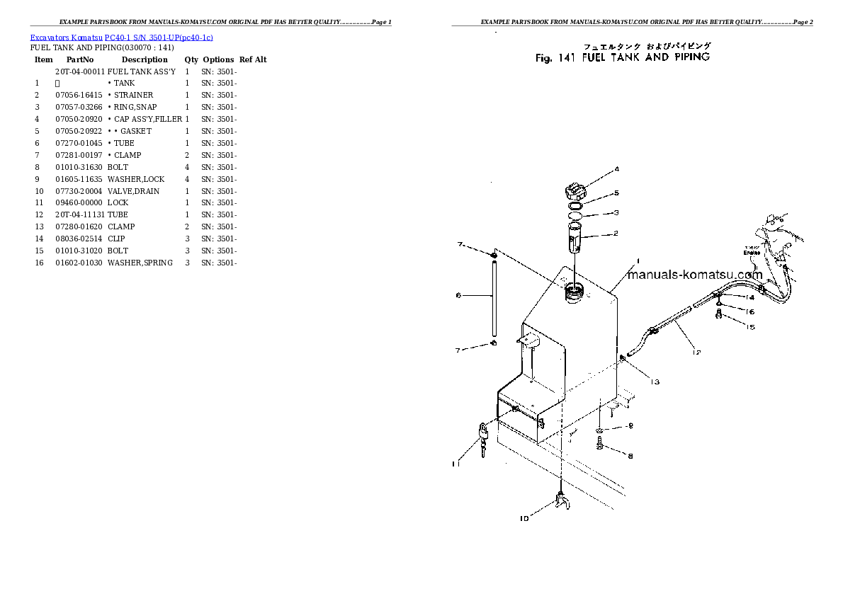 Protected: PC40-1 S/N 3501-UP Partsbook