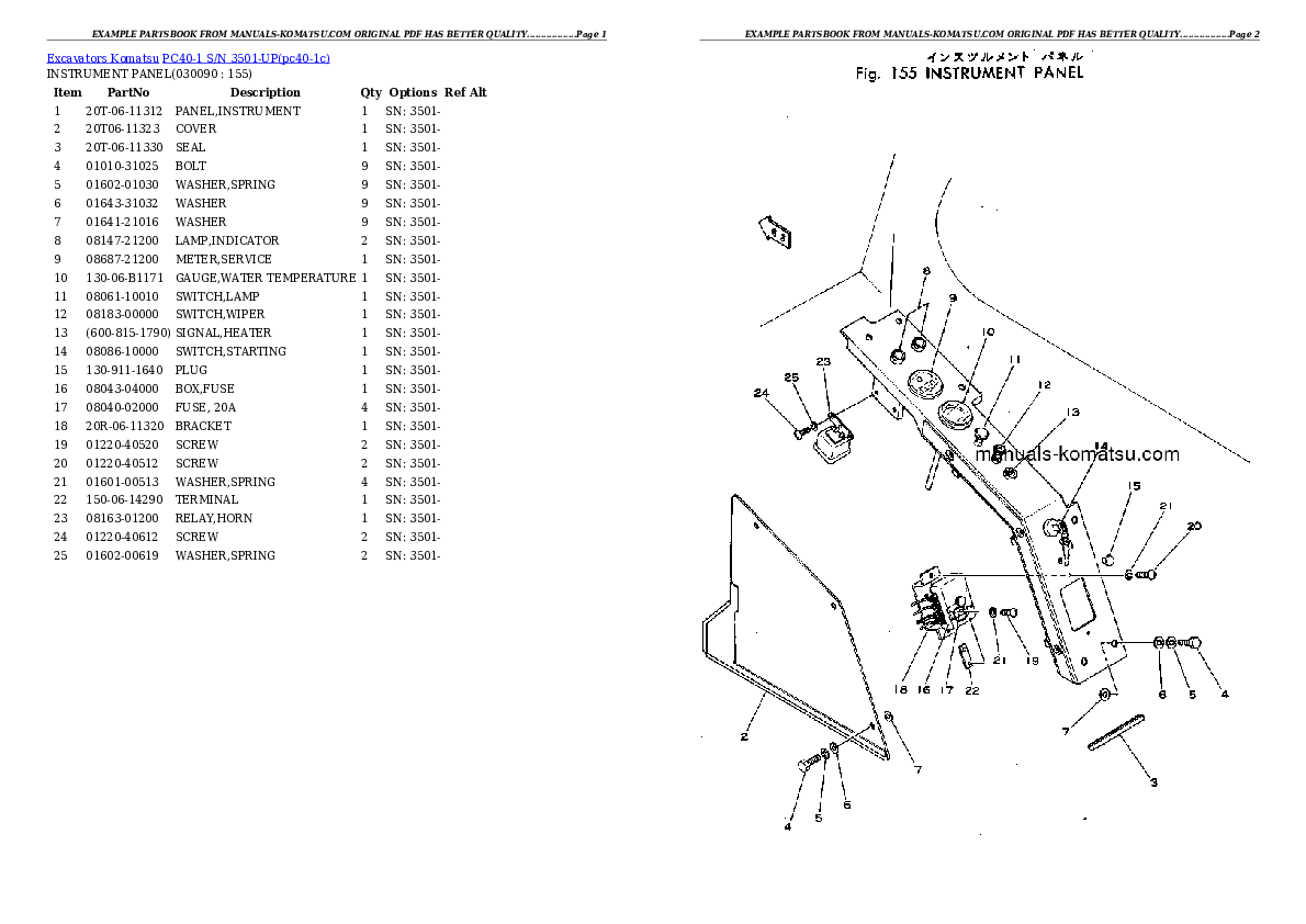 Protected: PC40-1 S/N 3501-UP Partsbook