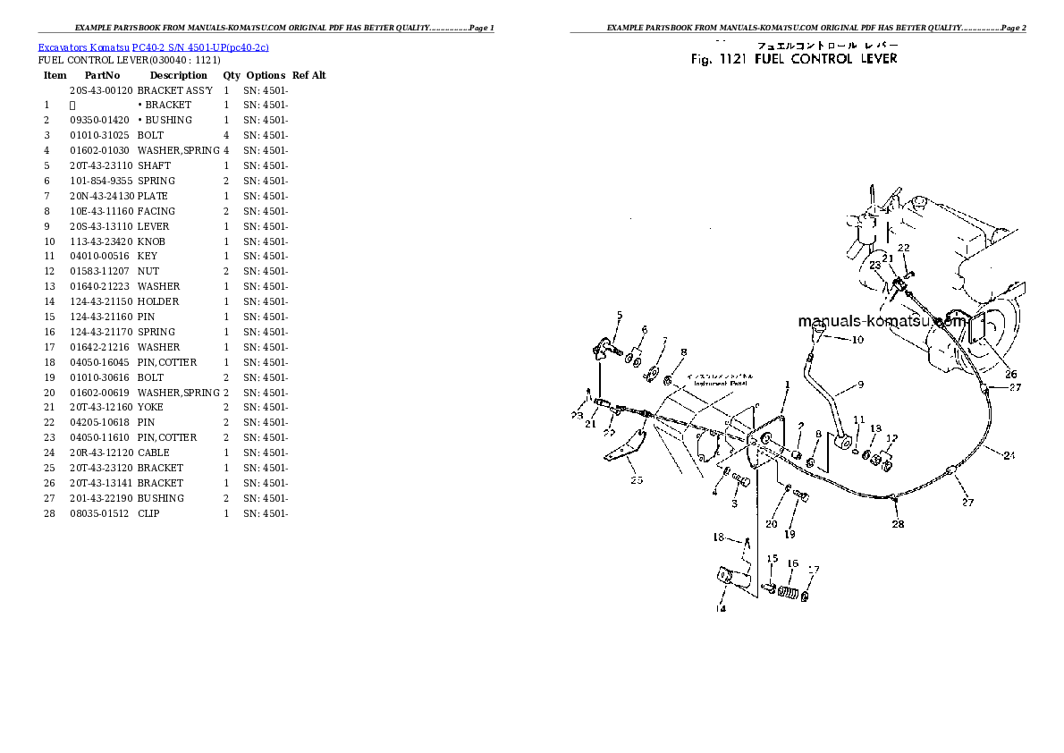 Protected: PC40-2 S/N 4501-UP Partsbook