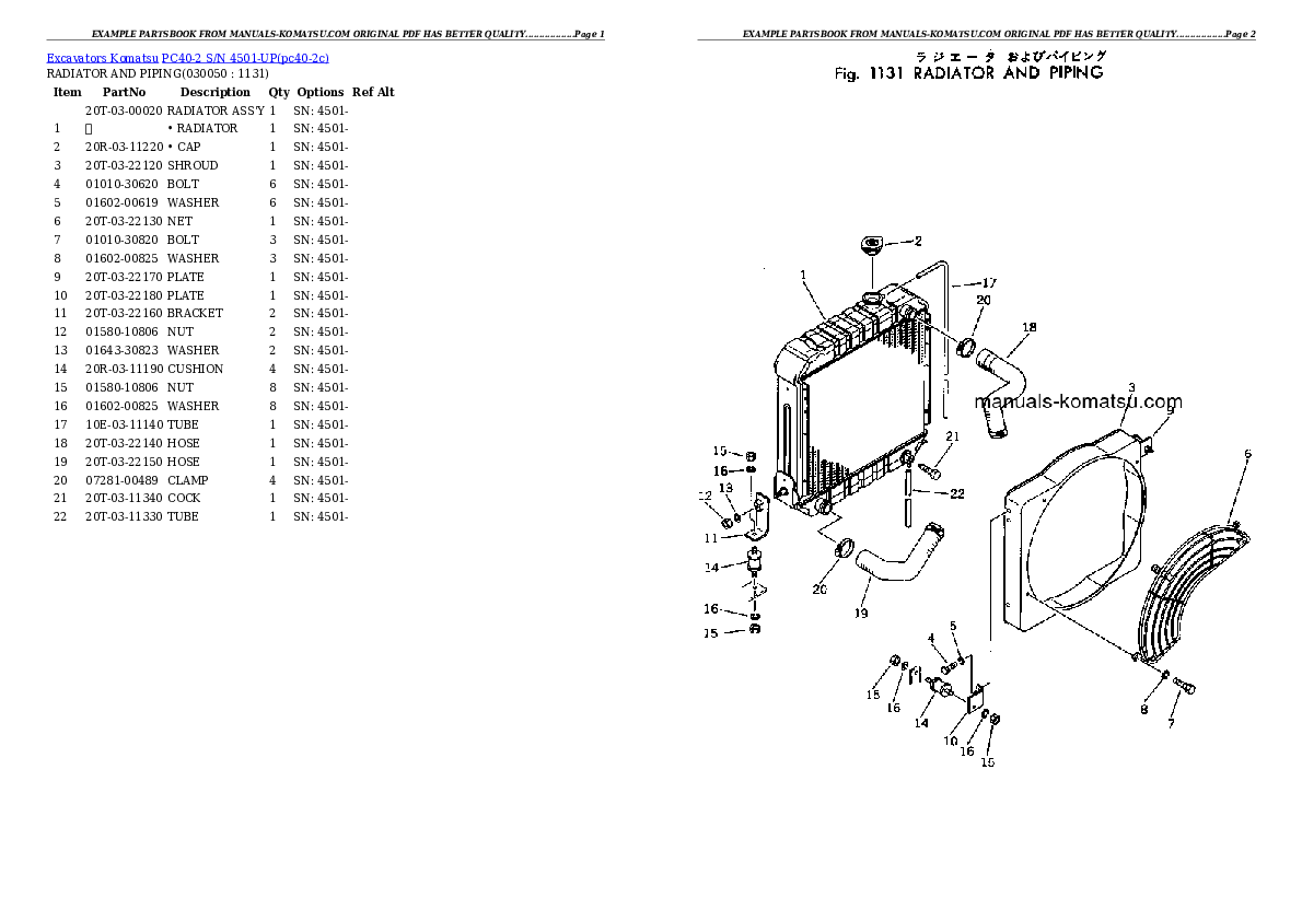 Protected: PC40-2 S/N 4501-UP Partsbook