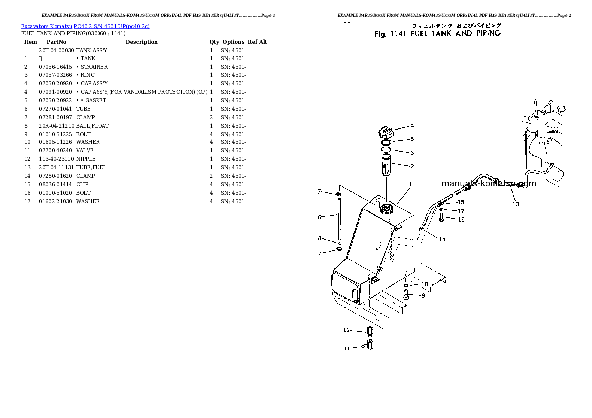 Protected: PC40-2 S/N 4501-UP Partsbook