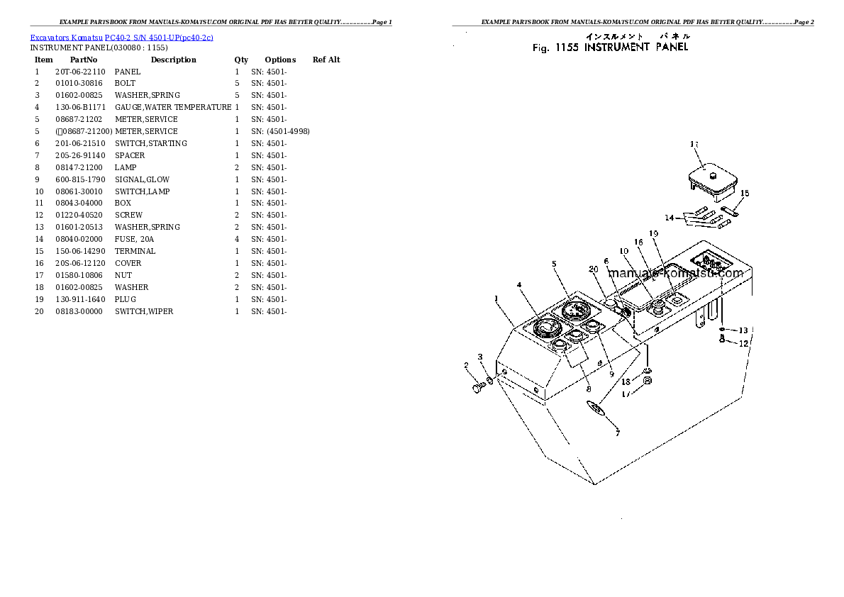 Protected: PC40-2 S/N 4501-UP Partsbook