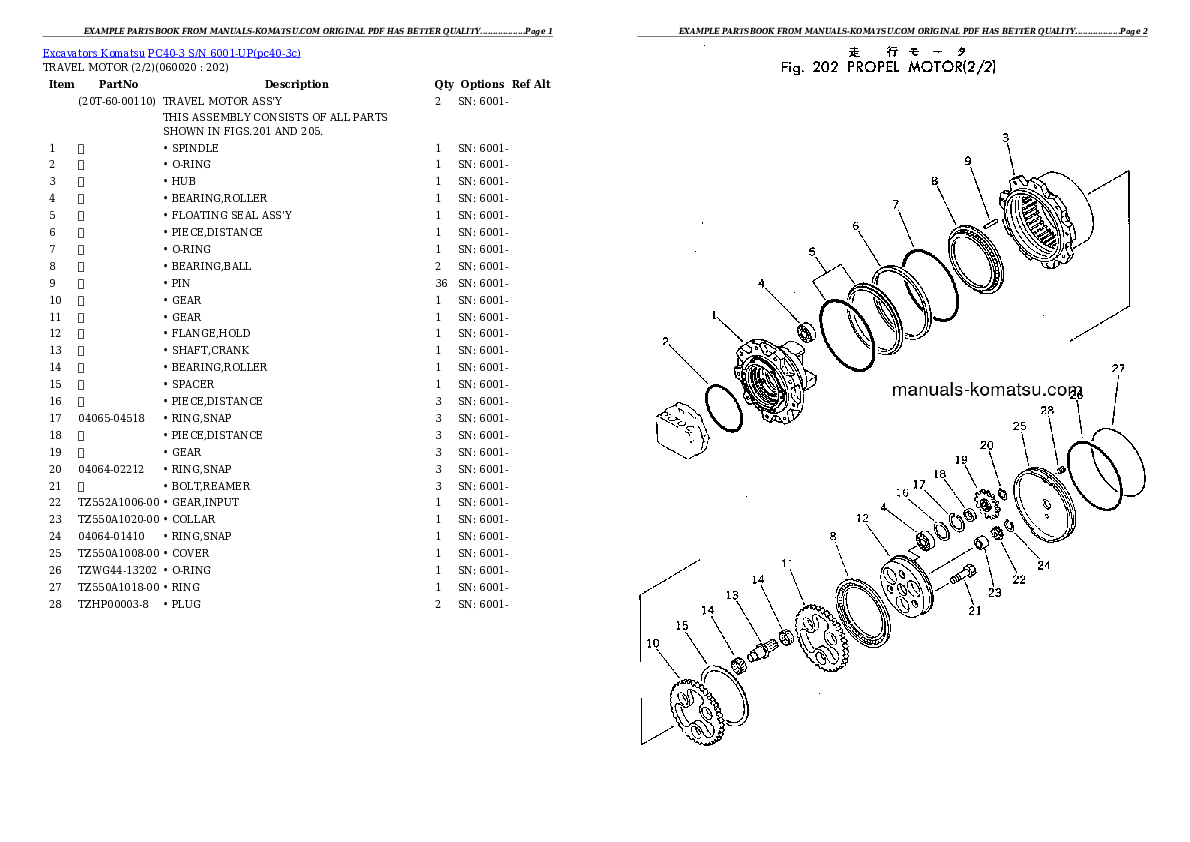 Protected: PC40-3 S/N 6001-UP Partsbook