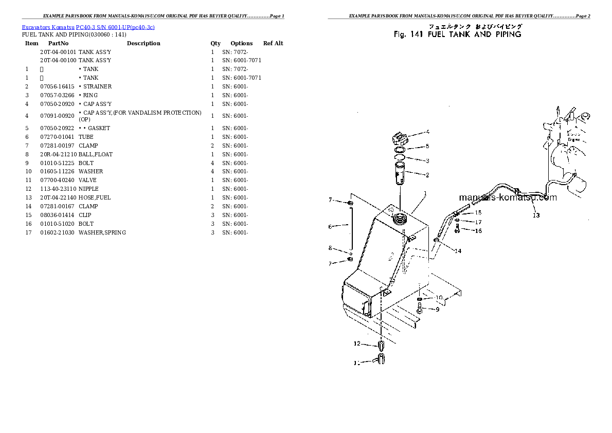 Protected: PC40-3 S/N 6001-UP Partsbook
