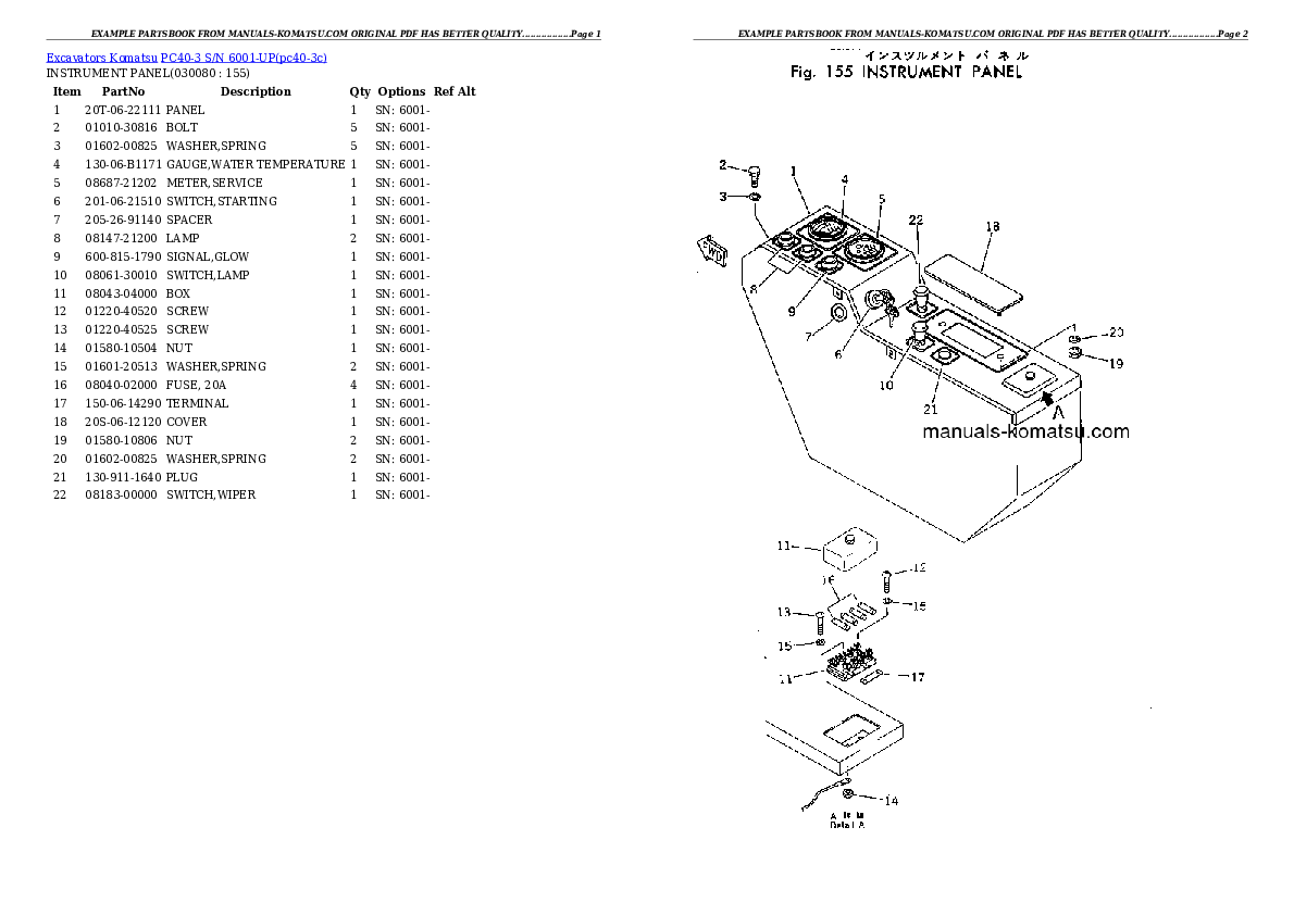 Protected: PC40-3 S/N 6001-UP Partsbook