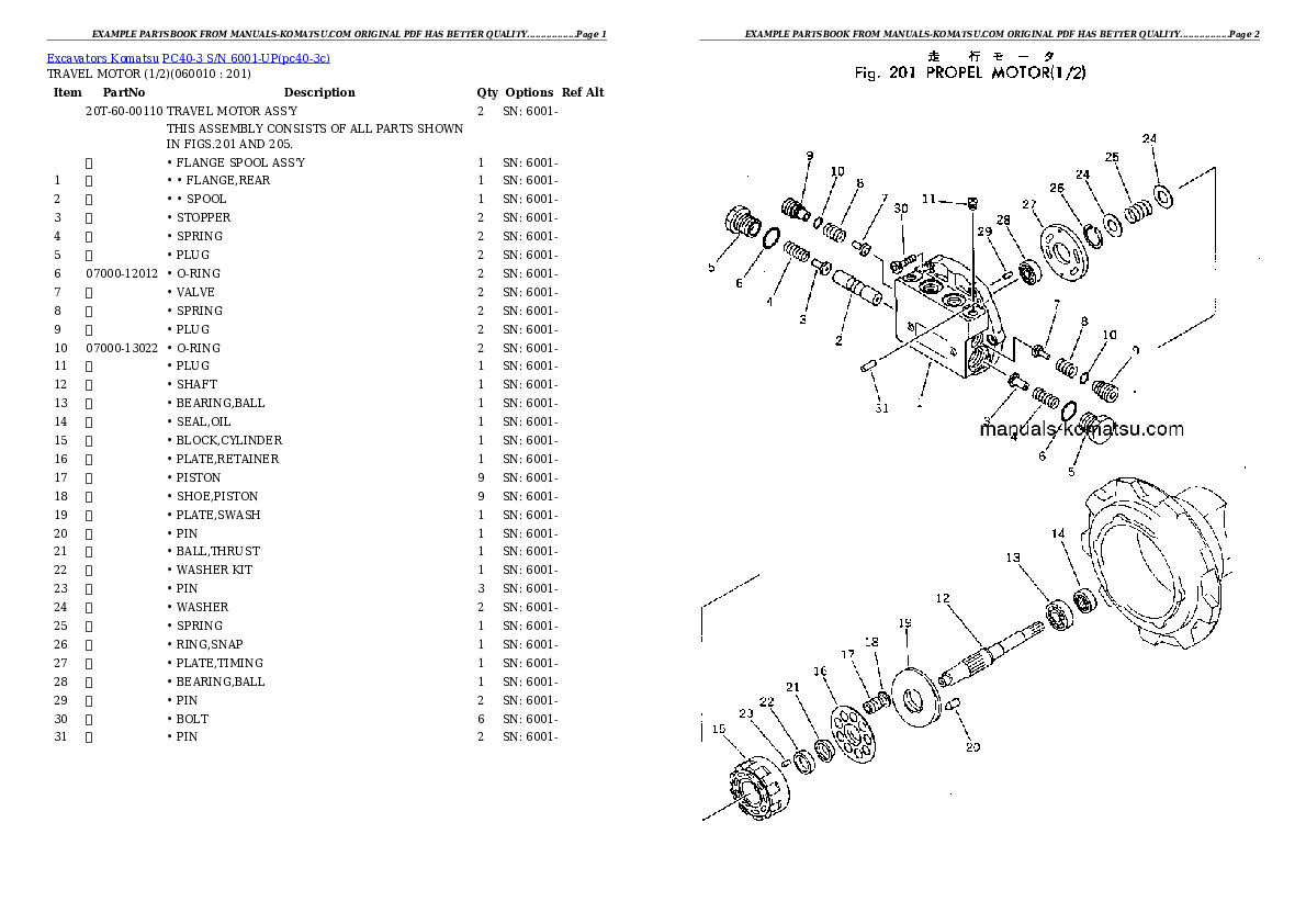Protected: PC40-3 S/N 6001-UP Partsbook