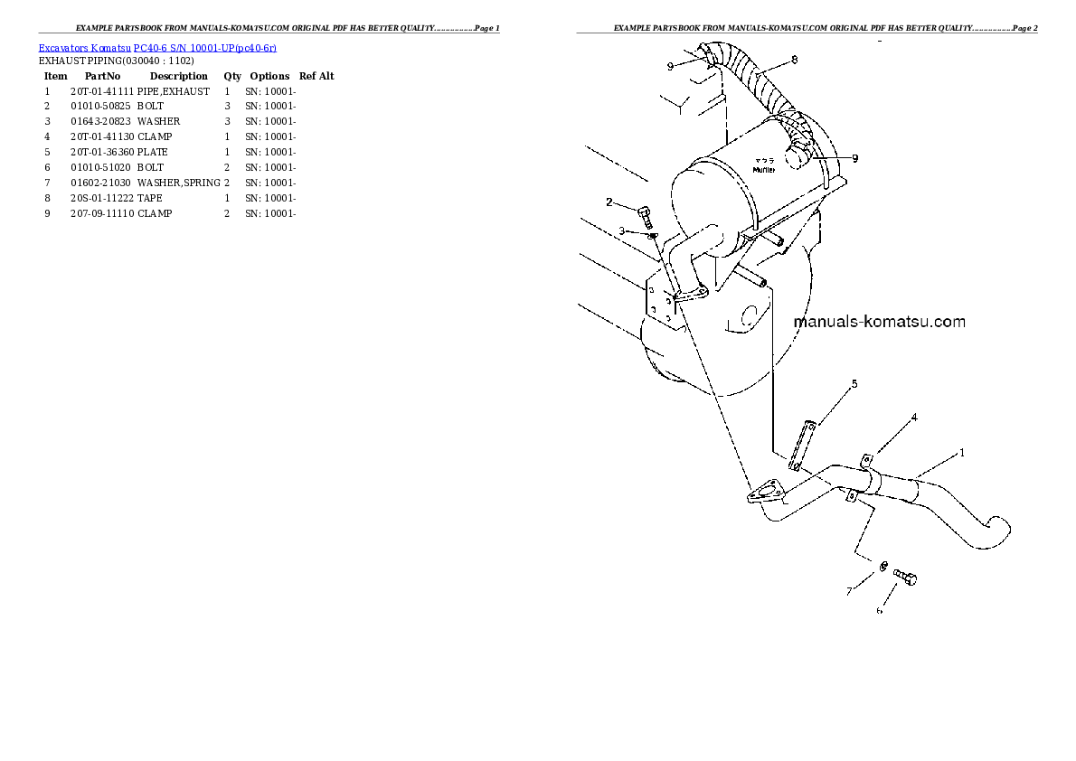 Protected: PC40-6 S/N 10001-UP Partsbook