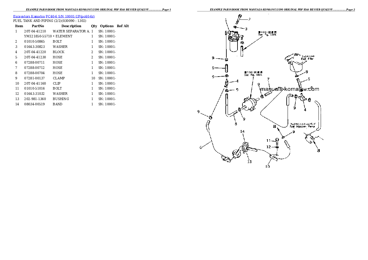 Protected: PC40-6 S/N 10001-UP Partsbook