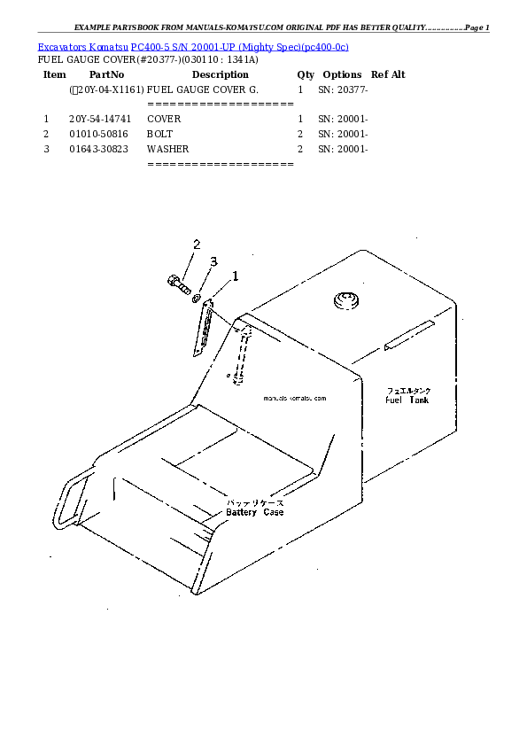 Protected: PC400-5 S/N 20001-UP (Mighty Spec) Partsbook