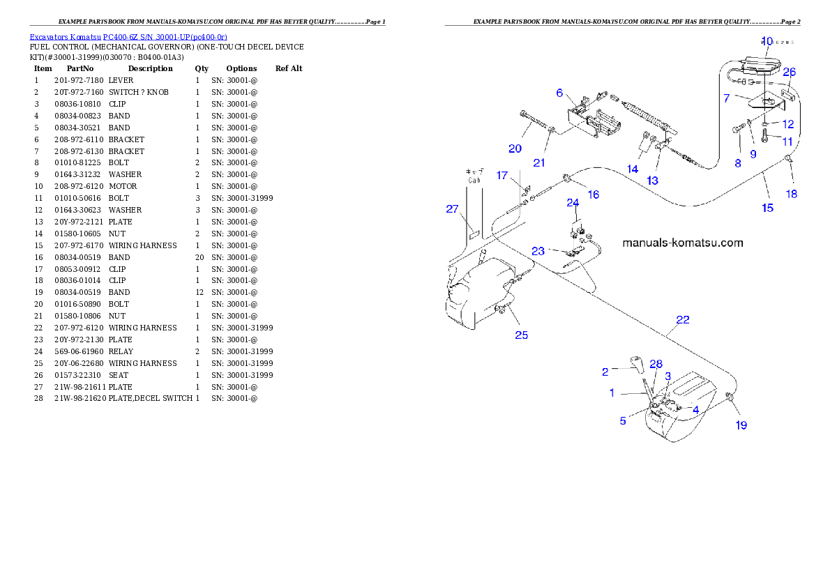 Protected: PC400-6Z S/N 30001-UP (Excel Spec.) Partsbook