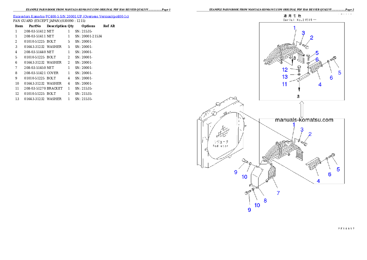 Protected: PC400-5 S/N 20001-UP (Overseas Version) Partsbook