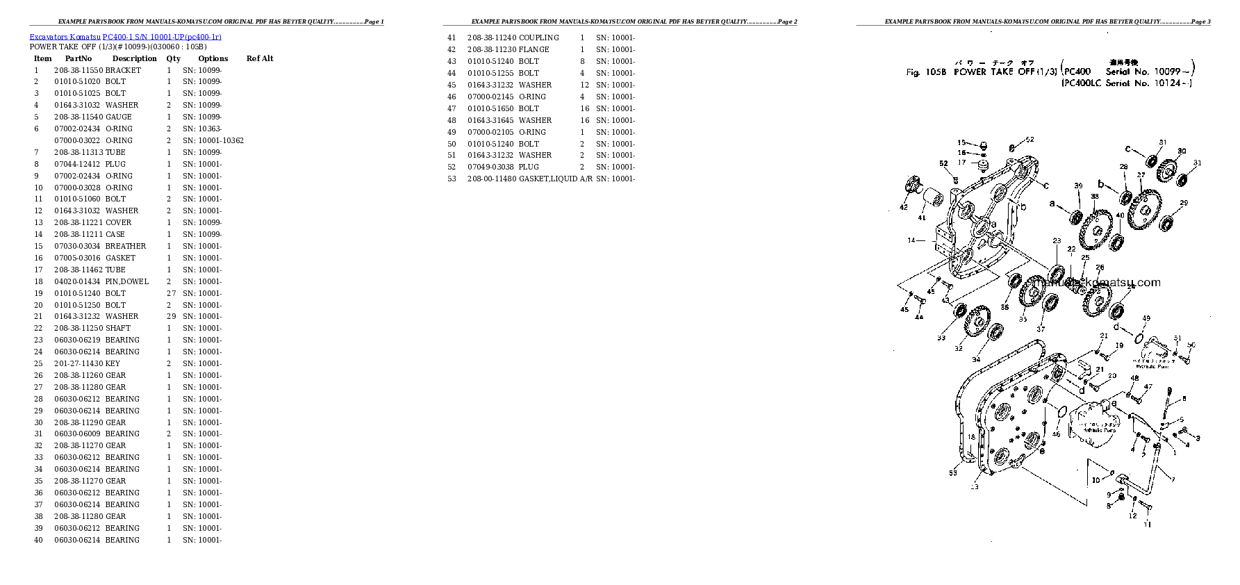 Protected: PC400-1 S/N 10001-UP Partsbook