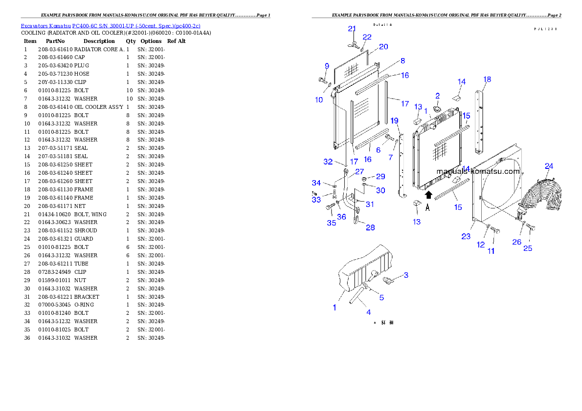 Protected: PC400-6C S/N 30001-UP (-50cent. Spec.) Partsbook