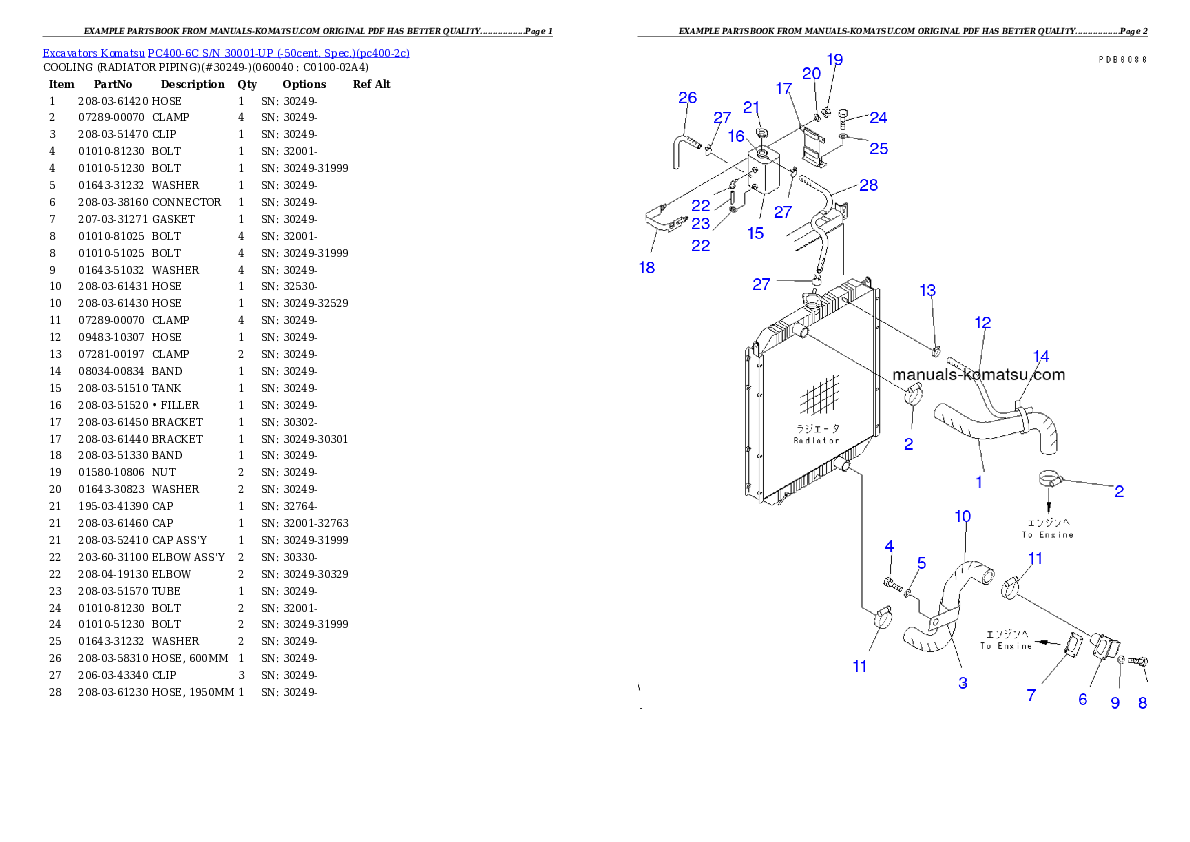 Protected: PC400-6C S/N 30001-UP (-50cent. Spec.) Partsbook