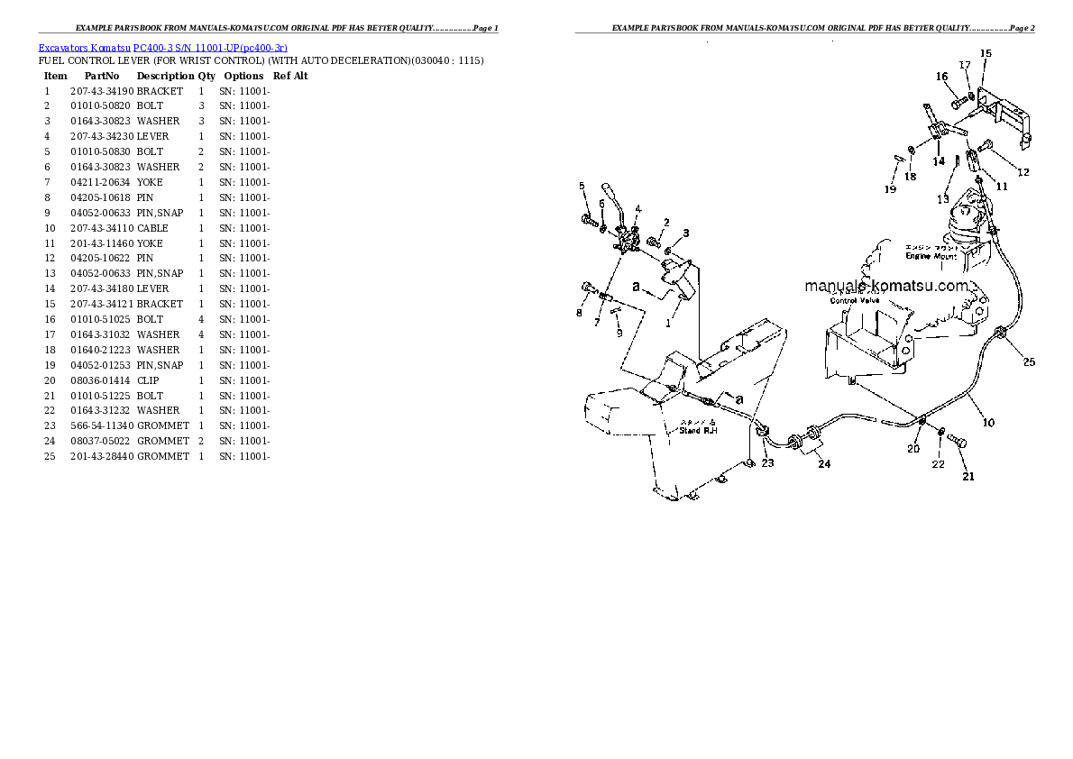 Protected: PC400-3 S/N 11001-UP Partsbook