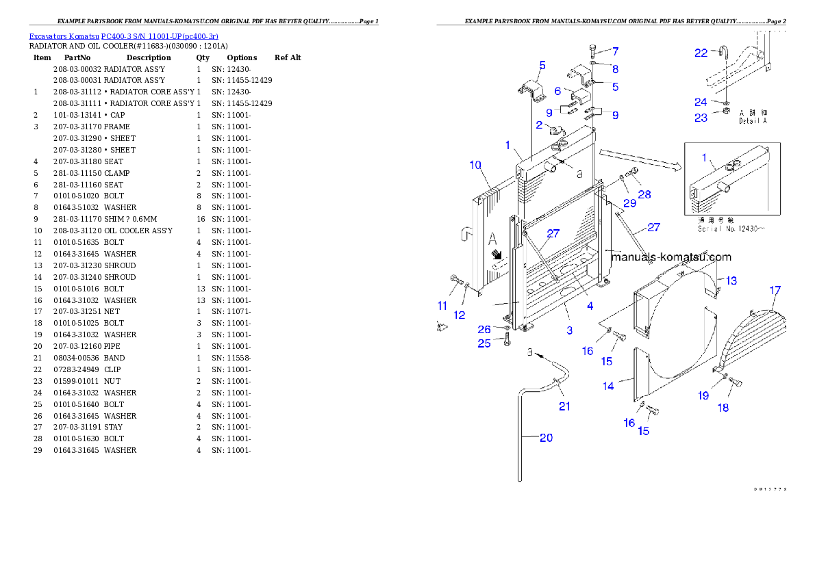 Protected: PC400-3 S/N 11001-UP Partsbook