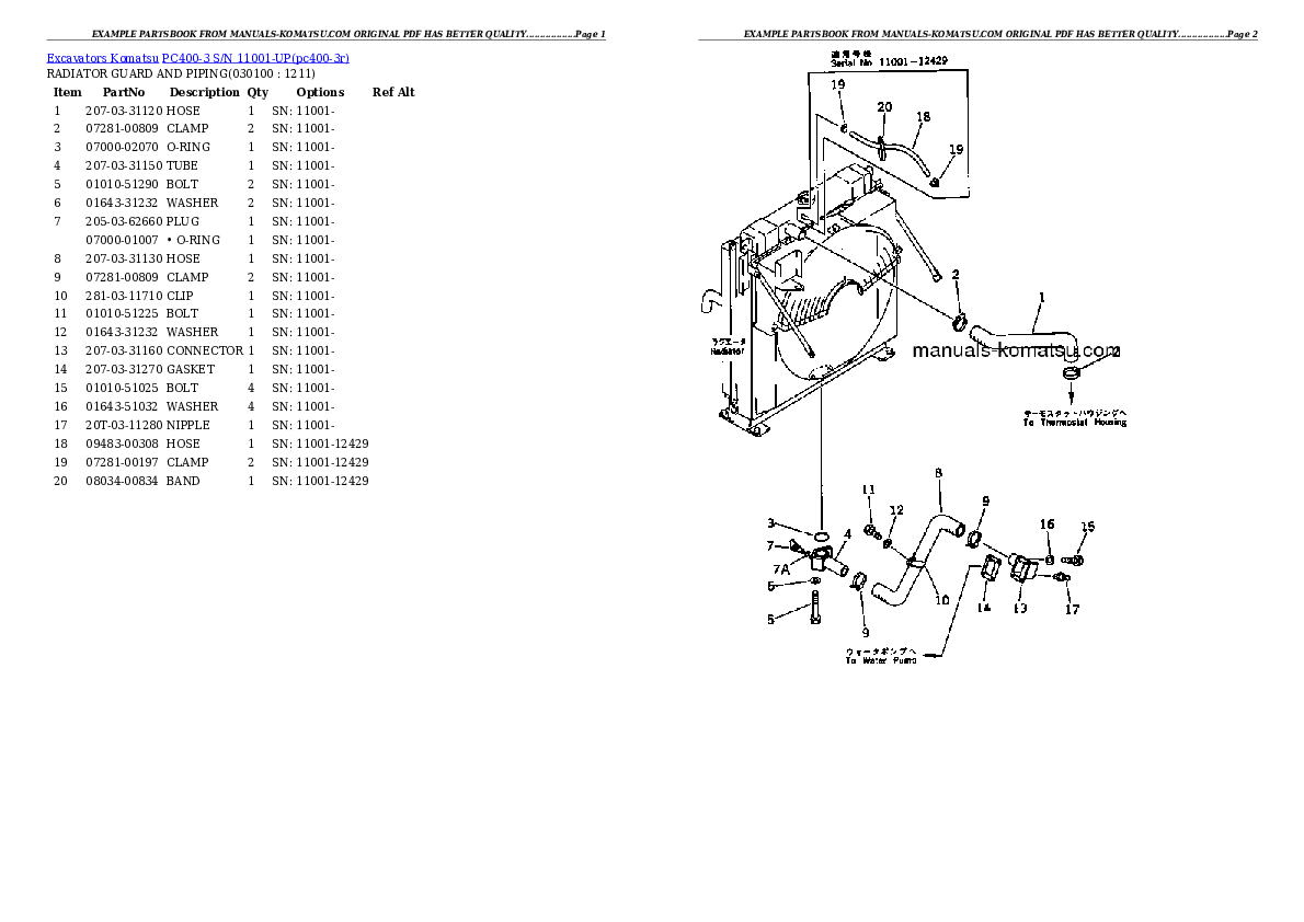 Protected: PC400-3 S/N 11001-UP Partsbook