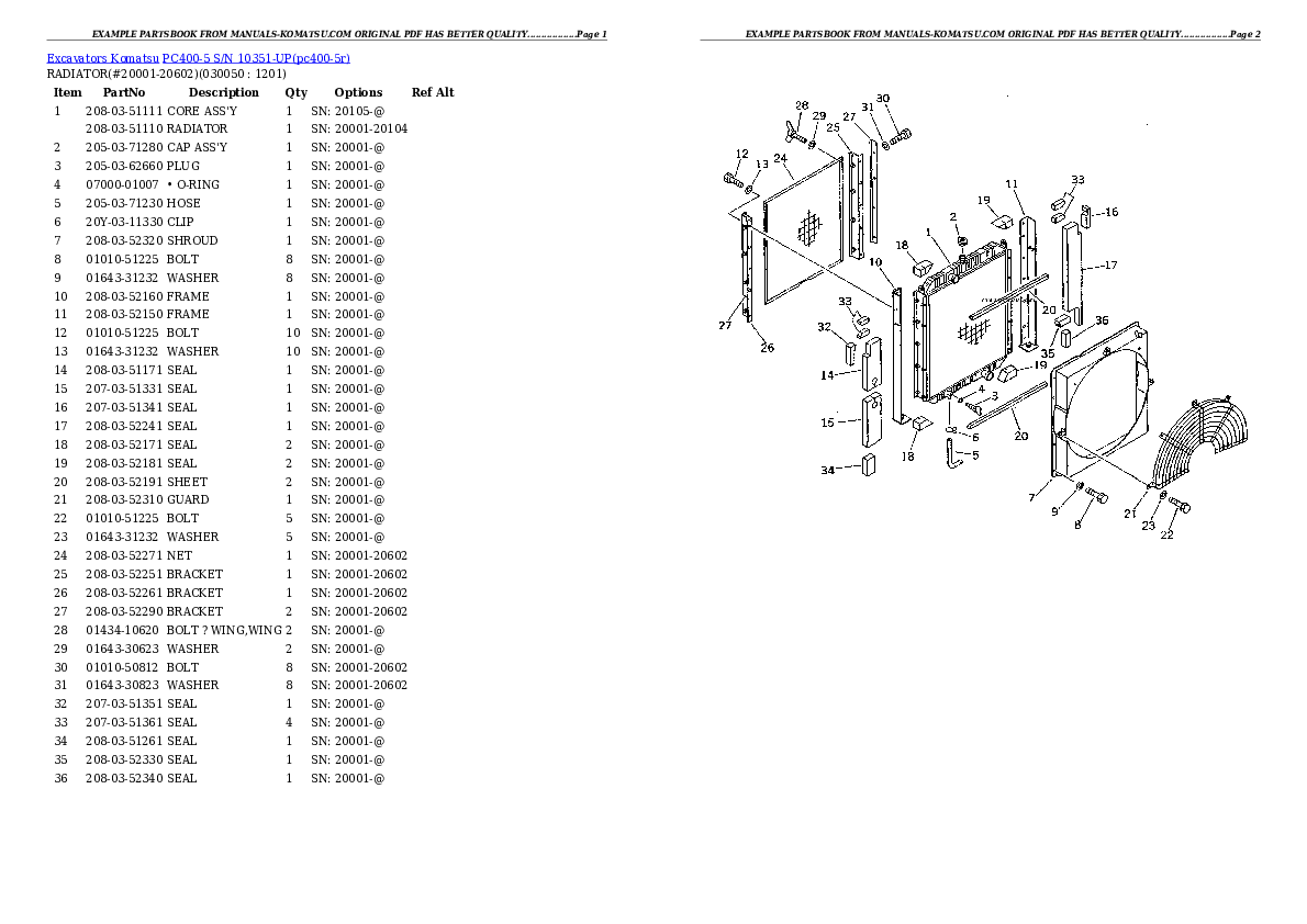 Protected: PC400-5 S/N 10351-UP Partsbook