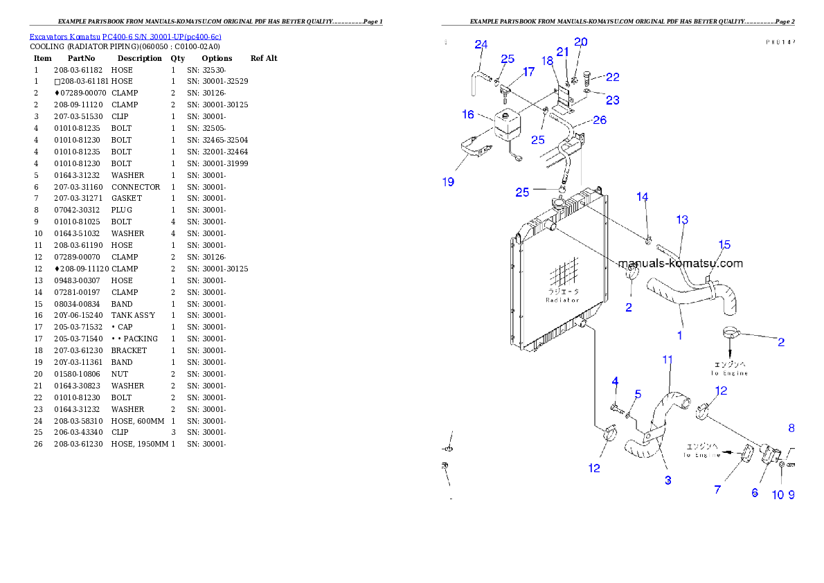 Protected: PC400-6 S/N 30001-UP Partsbook
