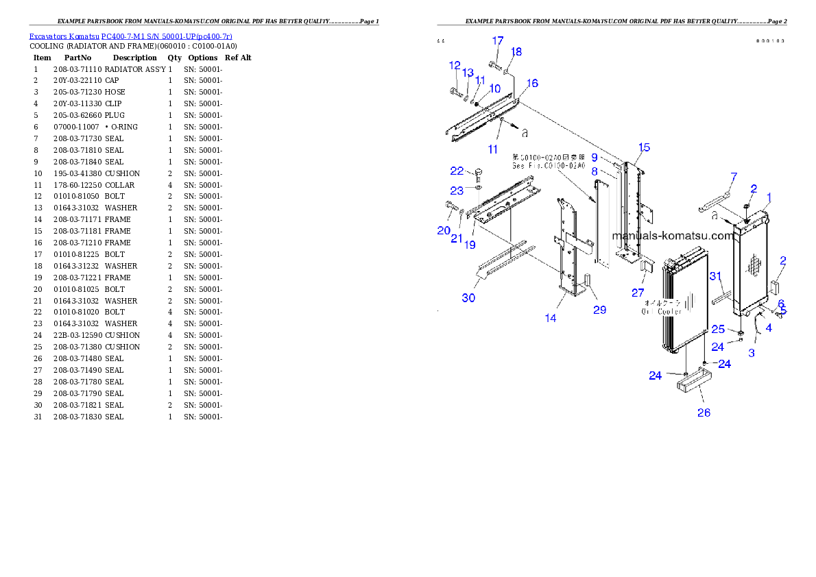 Protected: PC400-7-M1 S/N 50001-UP Partsbook