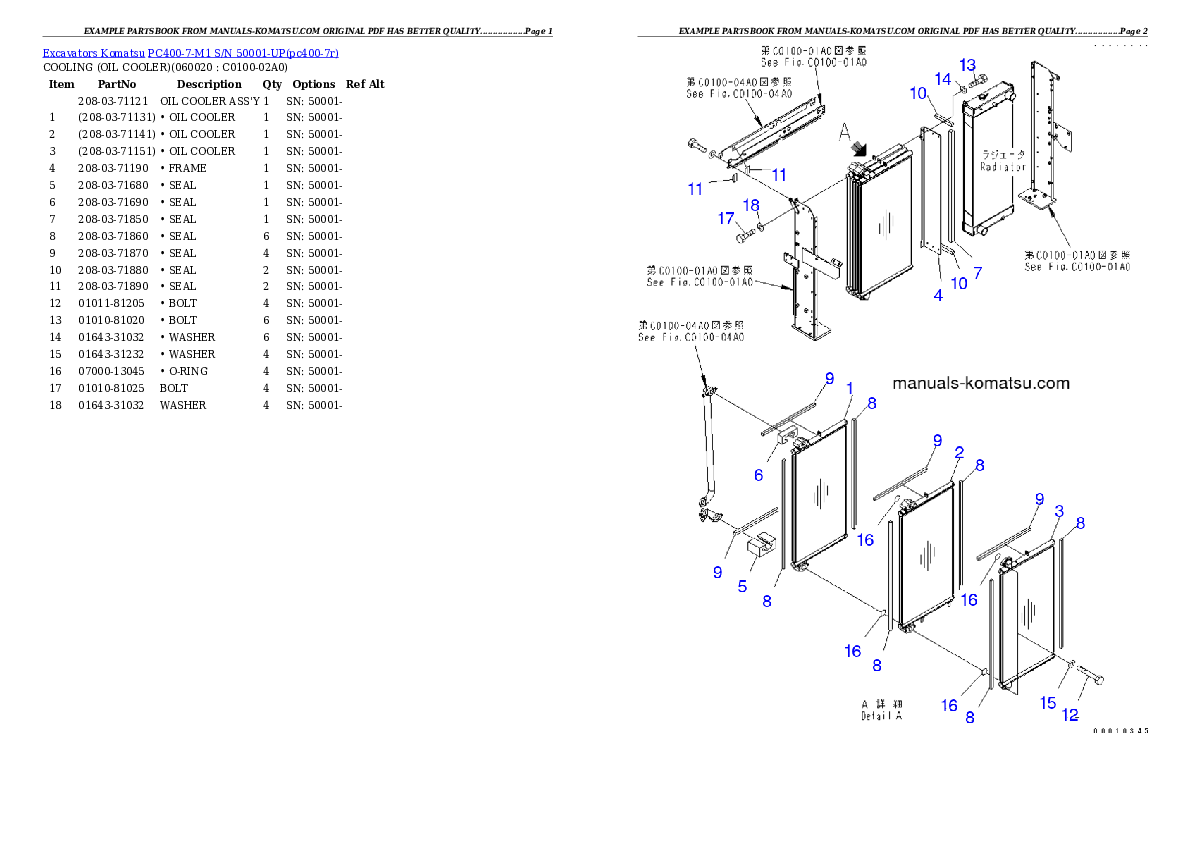 Protected: PC400-7-M1 S/N 50001-UP Partsbook