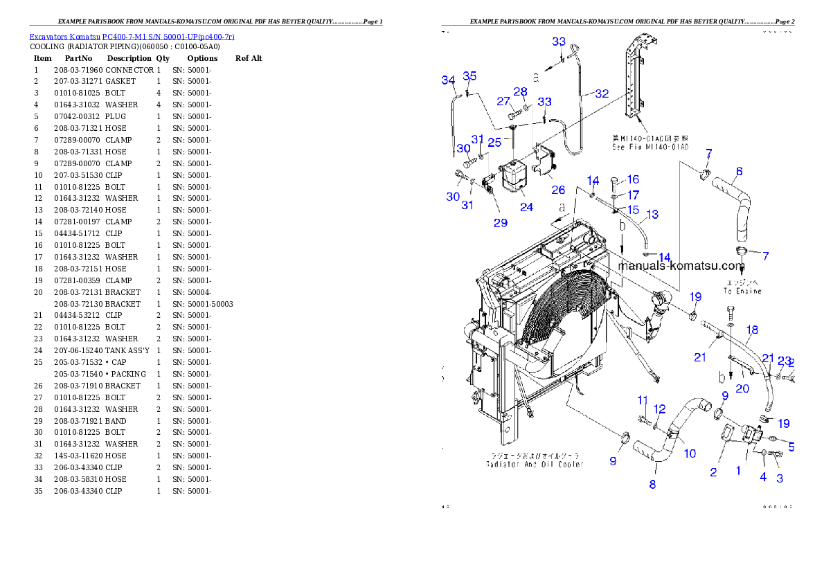 Protected: PC400-7-M1 S/N 50001-UP Partsbook