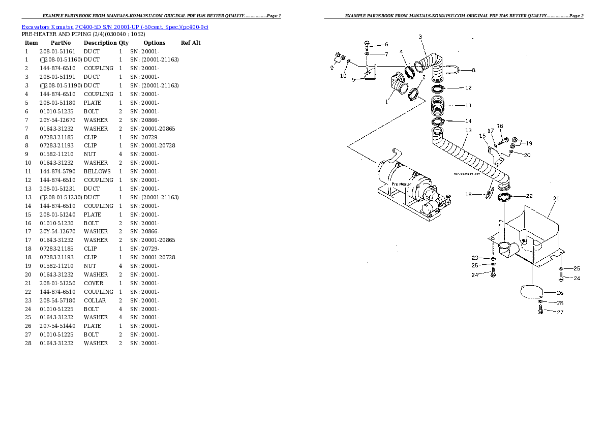 Protected: PC400-5D S/N 20001-UP (-50cent. Spec.) Partsbook