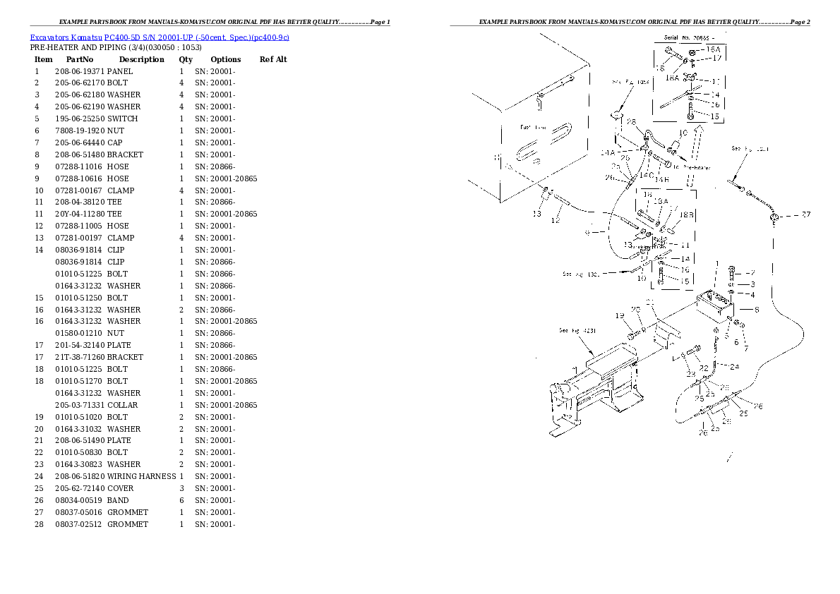 Protected: PC400-5D S/N 20001-UP (-50cent. Spec.) Partsbook