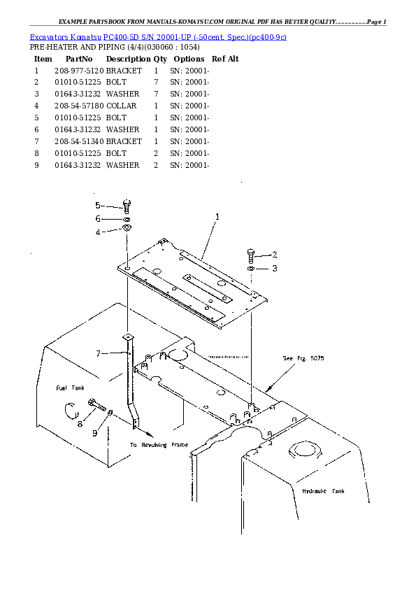 Protected: PC400-5D S/N 20001-UP (-50cent. Spec.) Partsbook