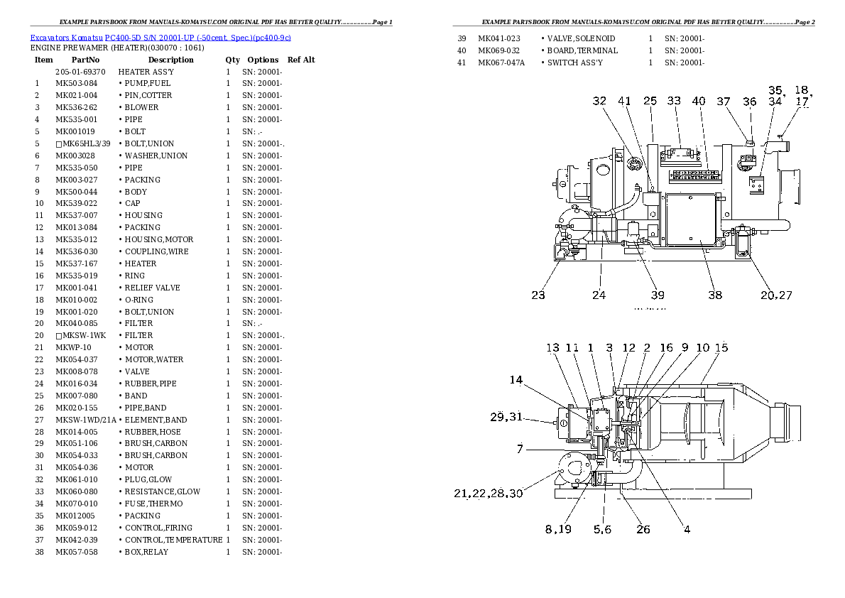 Protected: PC400-5D S/N 20001-UP (-50cent. Spec.) Partsbook