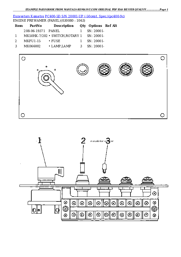 Protected: PC400-5D S/N 20001-UP (-50cent. Spec.) Partsbook
