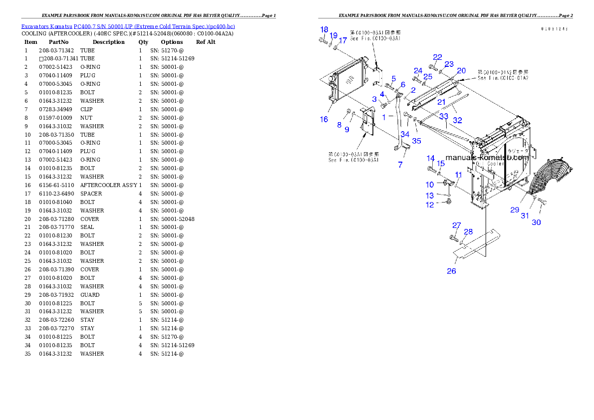 Protected: PC400-7 S/N 50001-UP (Extreme Cold Terrain Spec.) Partsbook