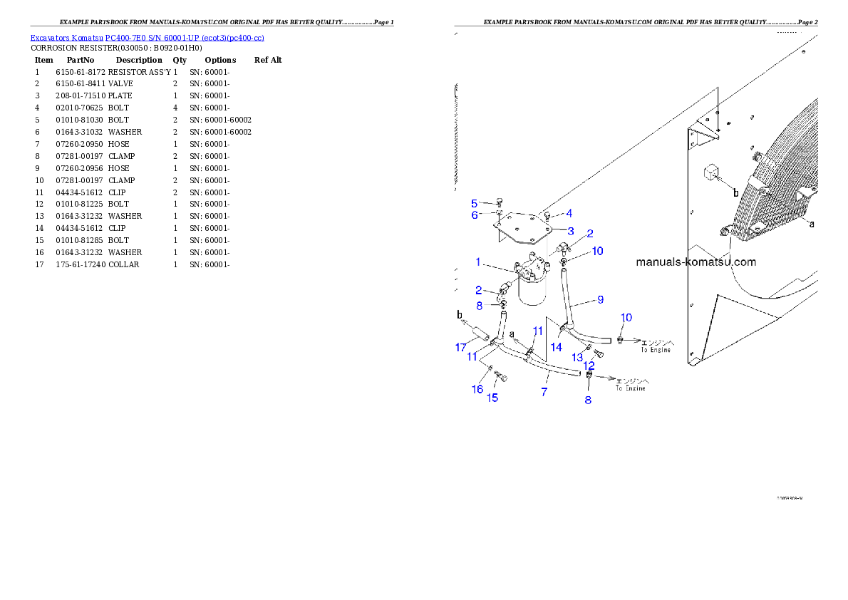 Protected: PC400-7E0 S/N 60001-UP (ecot3) Partsbook