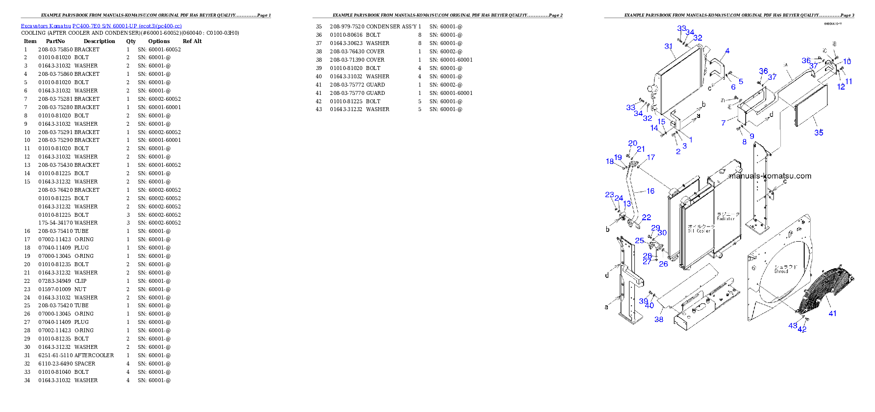 Protected: PC400-7E0 S/N 60001-UP (ecot3) Partsbook