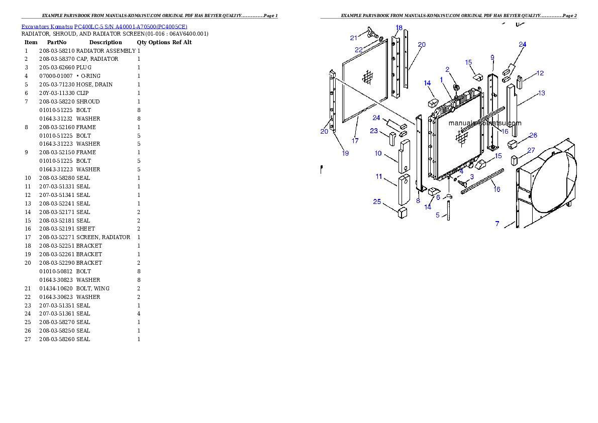 Protected: PC400LC-5 S/N A40001-A70500 Partsbook