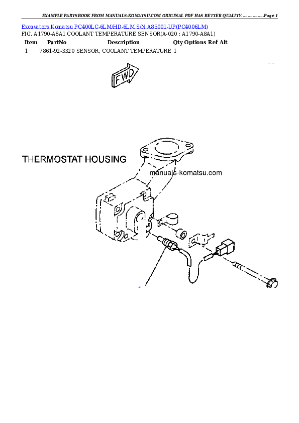 Protected: PC400LC-6LM/HD-6LM S/N A85001-UP Partsbook
