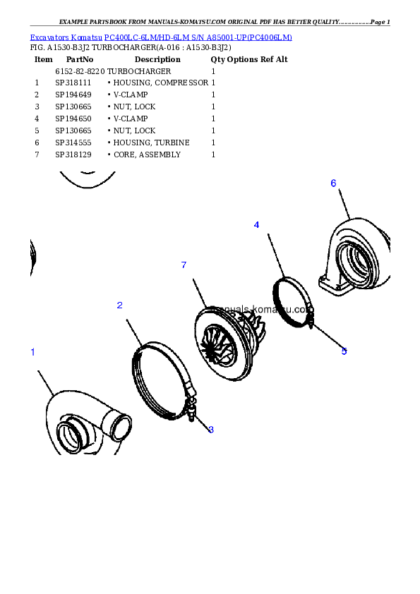 Protected: PC400LC-6LM/HD-6LM S/N A85001-UP Partsbook
