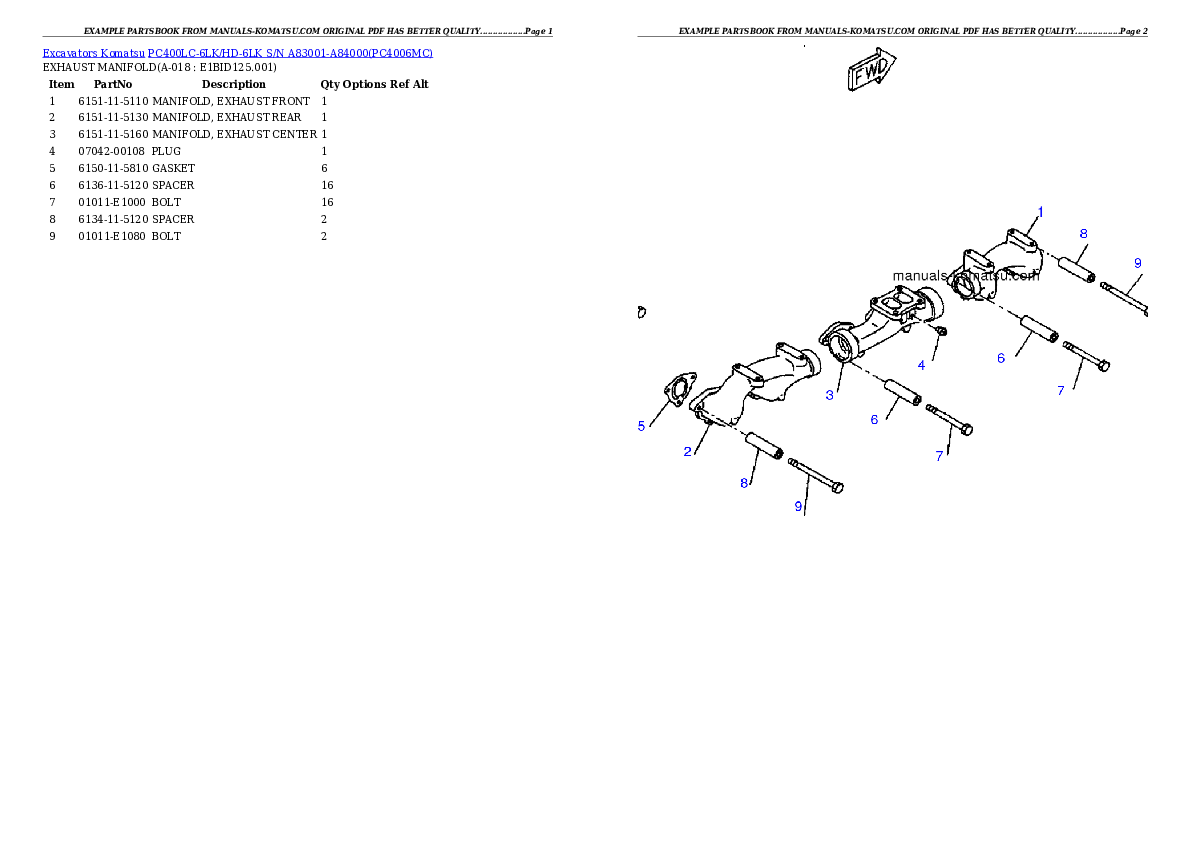 Protected: PC400LC-6LK/HD-6LK S/N A83001-A84000 Partsbook